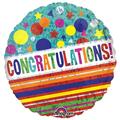 Loftus International 18 in. Congratulations Sparkle Holographic Party Balloon A3-2633
